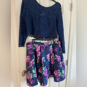 Two piece evening gown